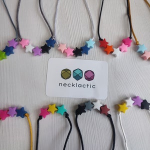 Pride-Star - Silicone necklace - Fidget necklace - Fiddle necklace -Sensory jewellery - Stim necklace - Pride Flag necklace