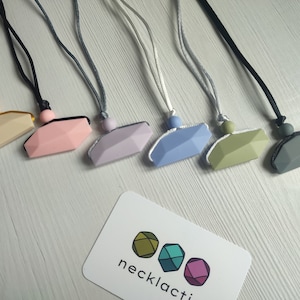 Pastel Geo Salix - Silicone necklace - Fidget necklace - Fiddle necklace - Stim necklace - Sensory Jewellery