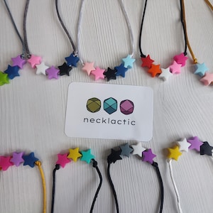 Pride-Star - Silicone necklace - Fidget necklace - Fiddle necklace -Sensory jewellery - Stim necklace - Pride Flag necklace