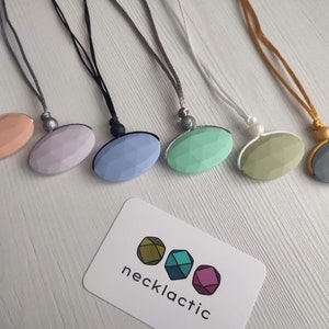 Pastel Geo Cameo - Silicone necklace - Fidget necklace - Fiddle necklace - Stim necklace - Sensory Jewellery