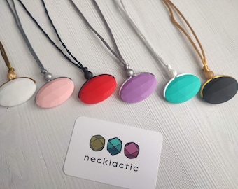 Bright Geo Cameo - Silicone necklace - Fidget necklace - Fiddle necklace - Stim necklace - Sensory Jewellery
