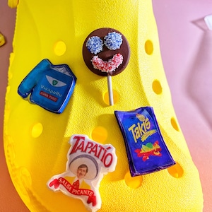 Mexican candies charm/ Paleta charm/shoe charms/Takis charm/Cheetos charm/Loteria charm/Vaporub charm/Mexican snacks/charms/handmade charms