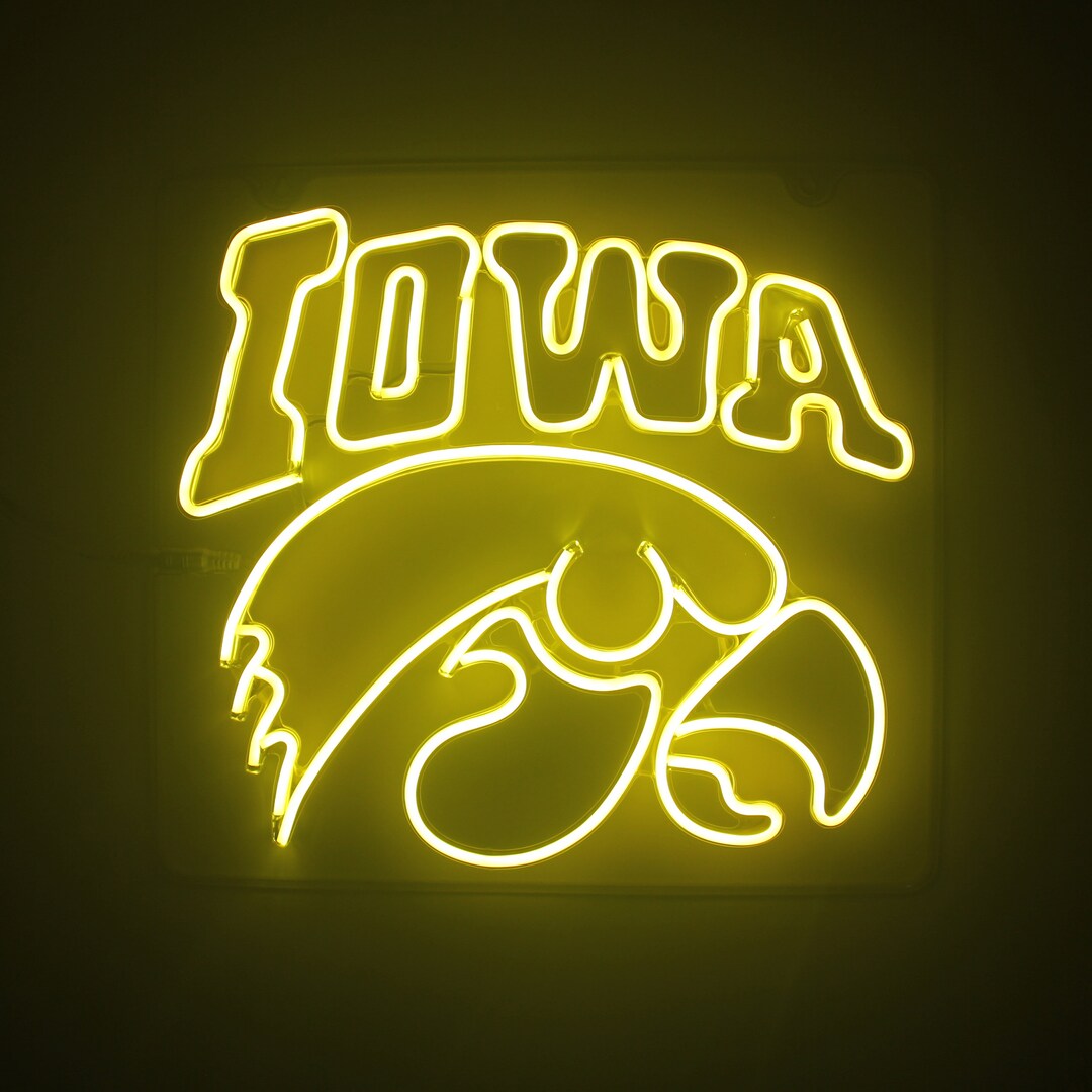 Iowa Hawkeyes Neon Sign for Wall Decoration, Room Decoration, Bar