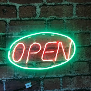 HiNeon Green Neon Open Sign 20inx7in LED Open Sign w/Remote Controller,  Electric Light Up Open Sign …See more HiNeon Green Neon Open Sign 20inx7in  LED