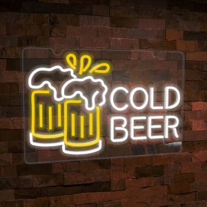 Cold Beer Neon Sign For Wall Decor, Window Decor, Room Decor, kitchen neon sign