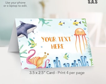 Under The Sea Food Labels: Party Food Cards (Digital Download)