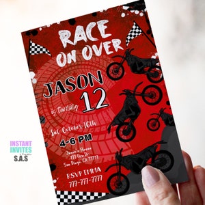 Bike Party Invitation Dirt Bike Invites Instant Download | Etsy