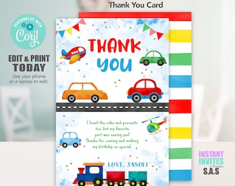 Transport Thank you Card, Transport Cards, Transportation Thank you cards, Transport701