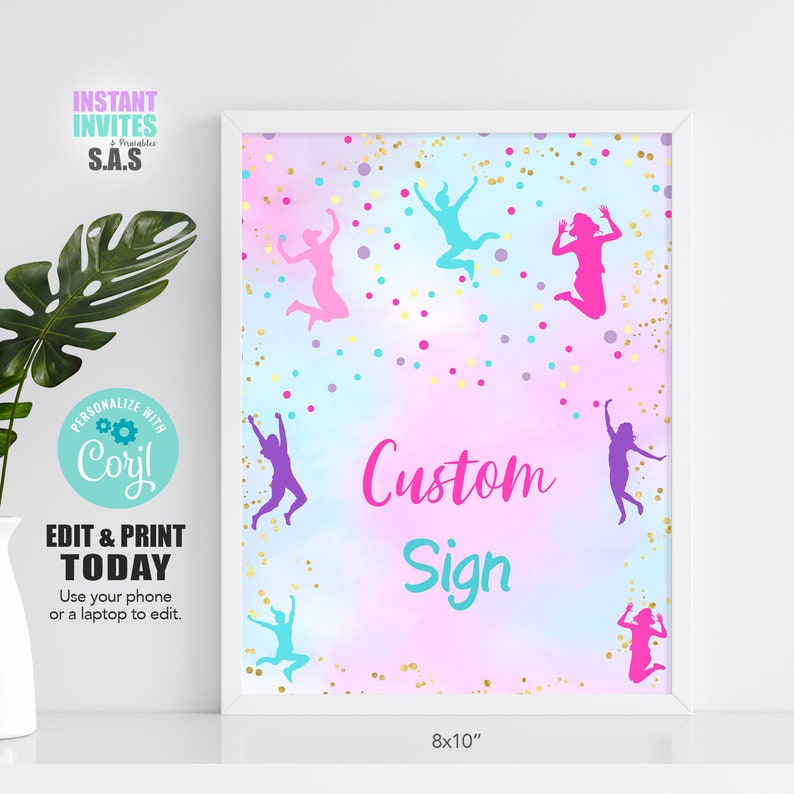 Editable Jump Sign Jumping Custom Sign Jump701 | Etsy