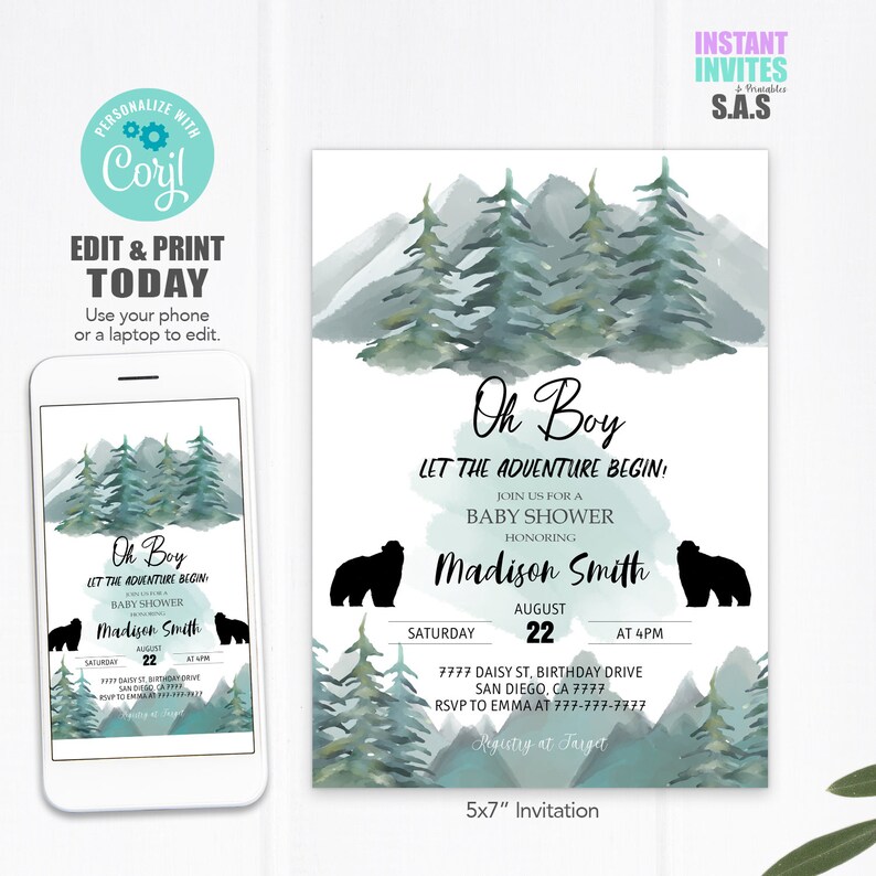 Adventure Invitation Adventure Baby Shower Invites Instant Download Adventure Awaits Invitations Adventure701