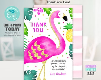 Flamingo Thank you Card, Flamingo Cards, Flamingo Thank you cards, Flamingo702