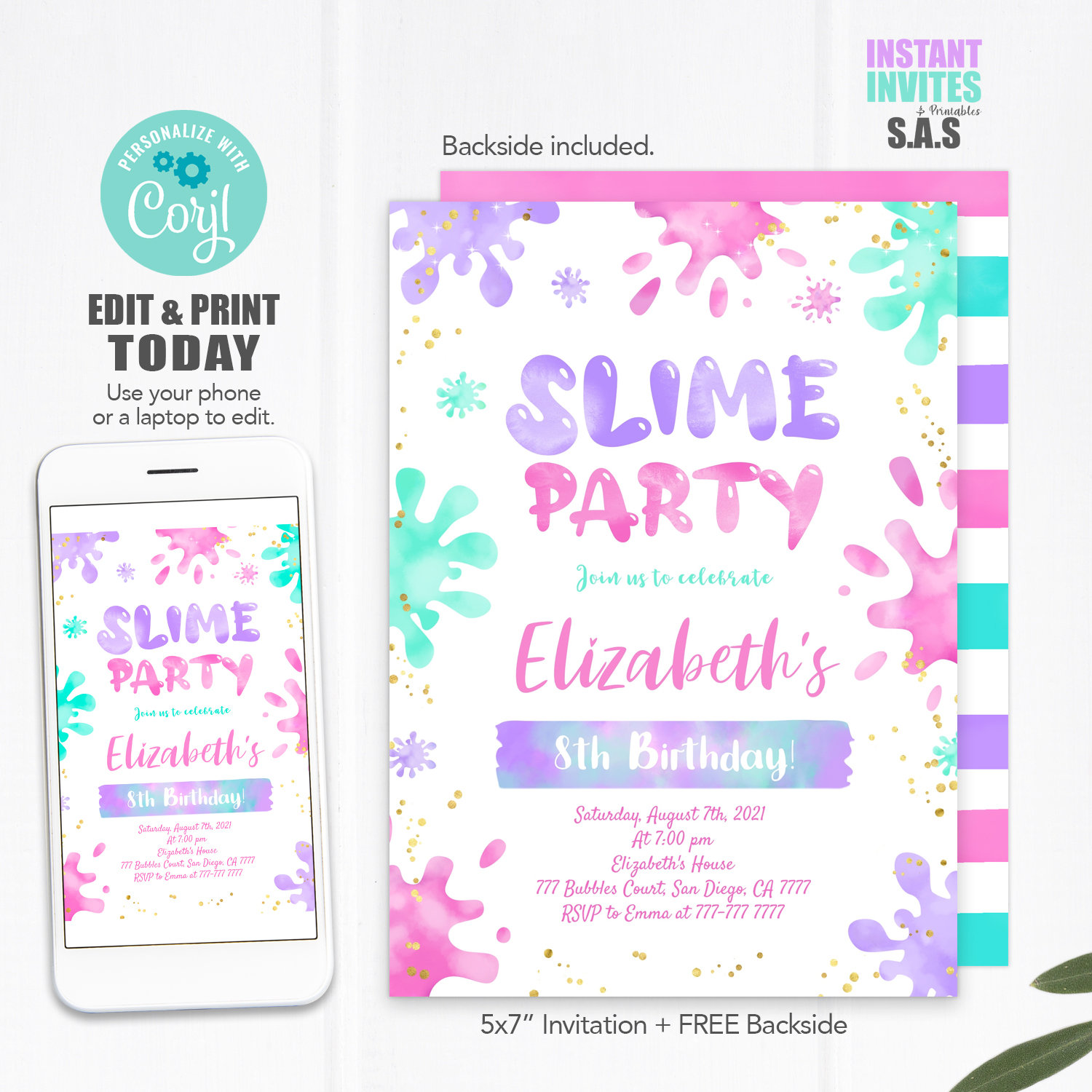 Slime Party Decorations Instant Download Slime Birthday Party Printable  Slime Birthday Party Slime Decorations by Printable Studio 