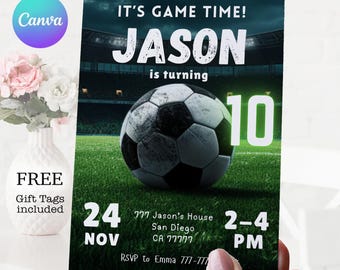 Soccer Birthday Invitation: Editable Template (Digital Download)