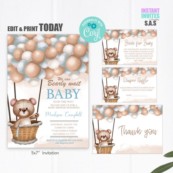 Teddy Bear Baby Shower Pack Teddy Bear Baby Shower Etsy