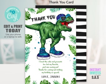 Dinosaur Thank you Card, Dinosaur Cards, Dinosaur Thank you cards, Dinosaur748