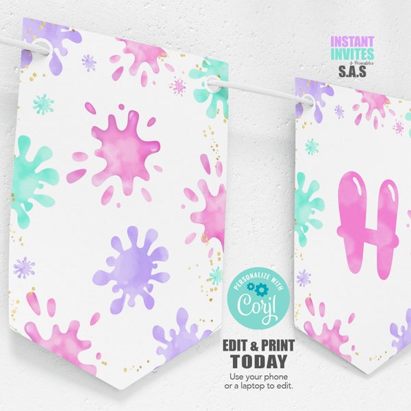 Slime Party Happy Birthday Banner, Slime Party Garland, Slime Party Banner, Slime Party704