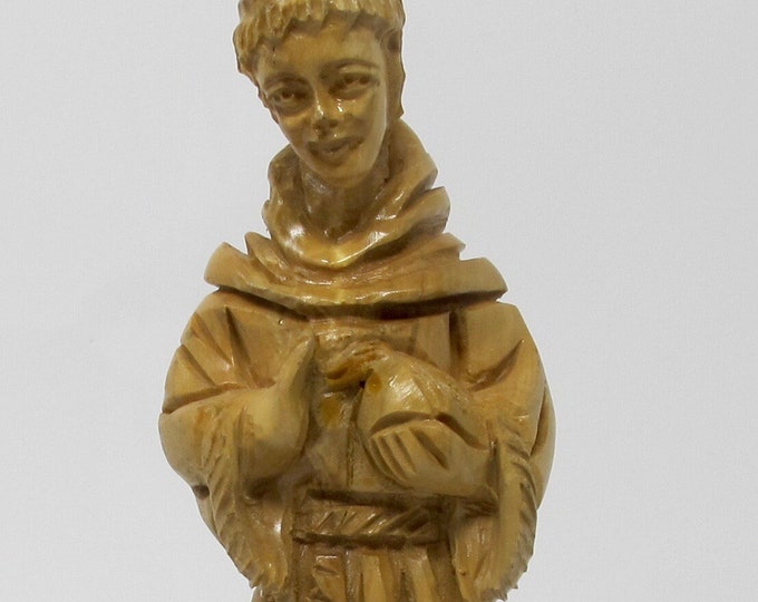 8.5 Handcarved Wooden St. Francis of Assisi Statue Etsy