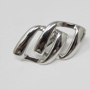 Napier Silvertone Geometric Screw-On Earrings