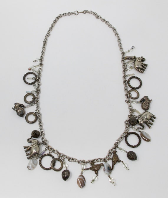 Roxsann Animal Charm Necklace With Elephants, Rabb