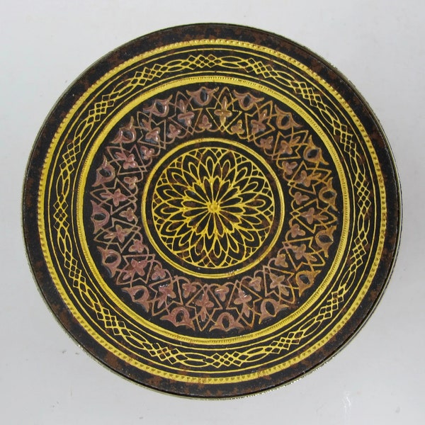 Spanish Damascene Footed Trinket Dish