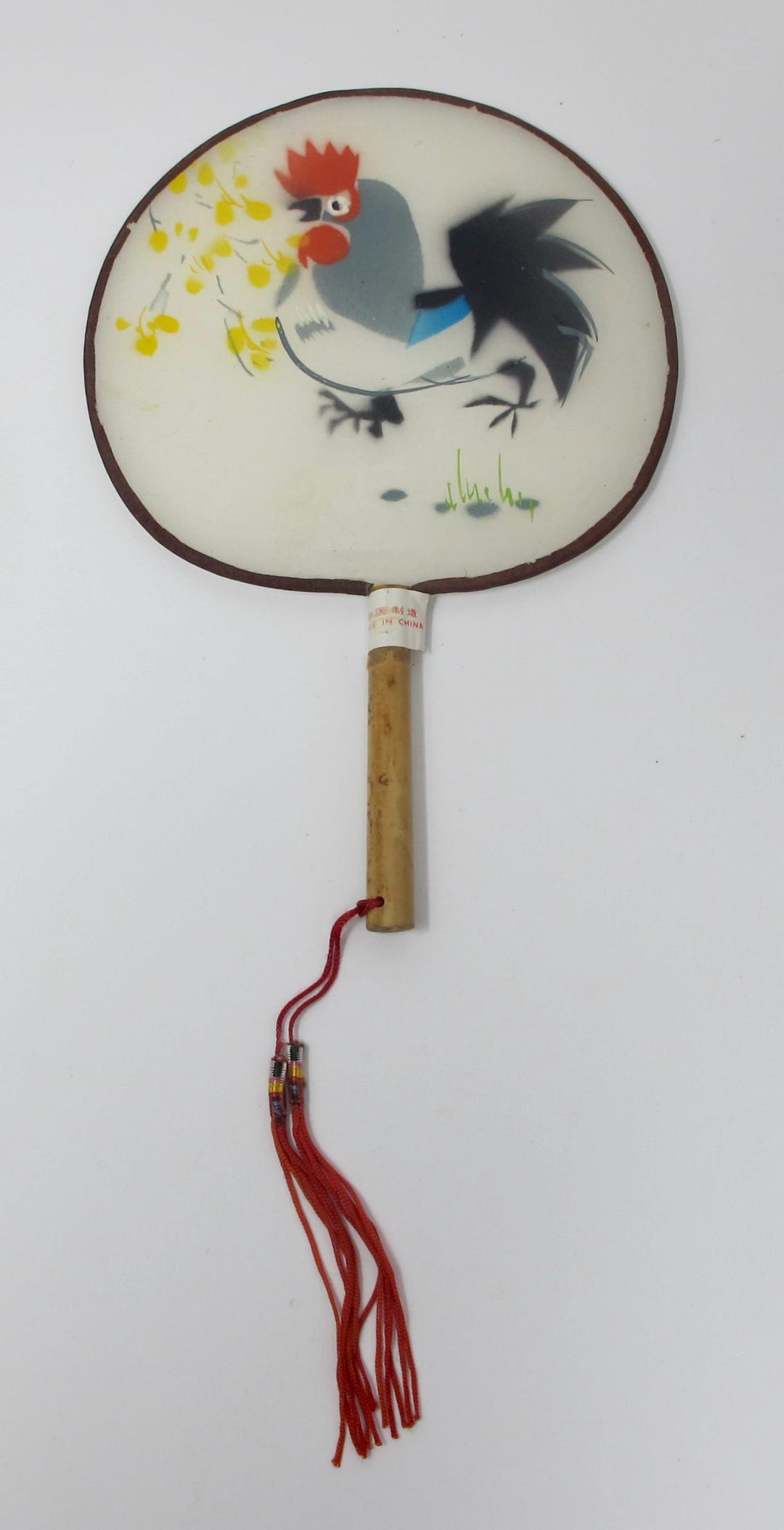 Spectator Hand Roster Fan Chinese Silk Hand Fan With Hand-painted Rooster - Etsy