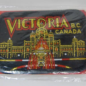 Victoria B.C. Canada Embroidered Sew-On / Iron-On Patch in Original Peacock Products Packaging