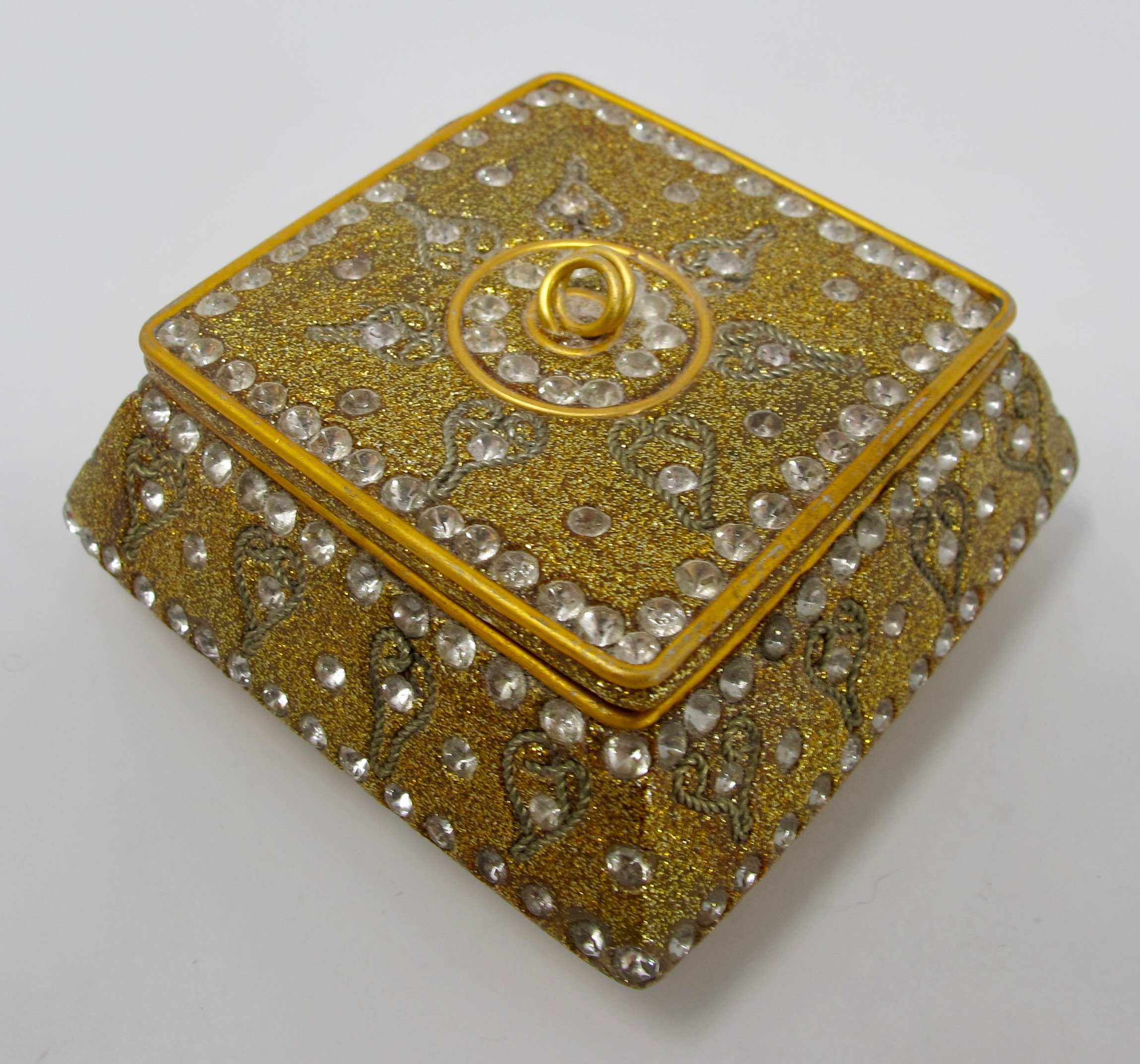 Gold & Crystal Trinket Box From India Etsy