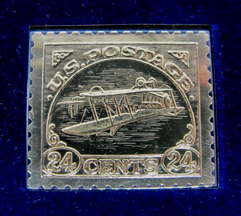 22K Gold Replica of 1918 Inverted Jenny U.S. Postage Stamp Etsy