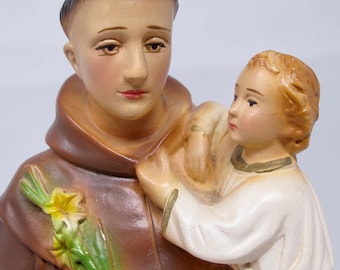 12" St. Anthony of Padua Chalkware Statue by Universal Statuary Co.