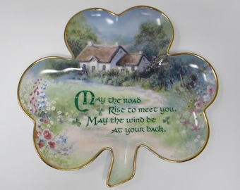 Franklin Mint "An Irish Blessing" Limited Edition Porcelain Shamrock Plate