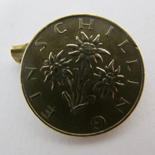 1973 Austrian Schilling Coin Brooch