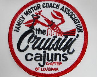 Cruisin' Cajuns Family Motor Coach Association Louisiana Chapter Round Sew-On Patch