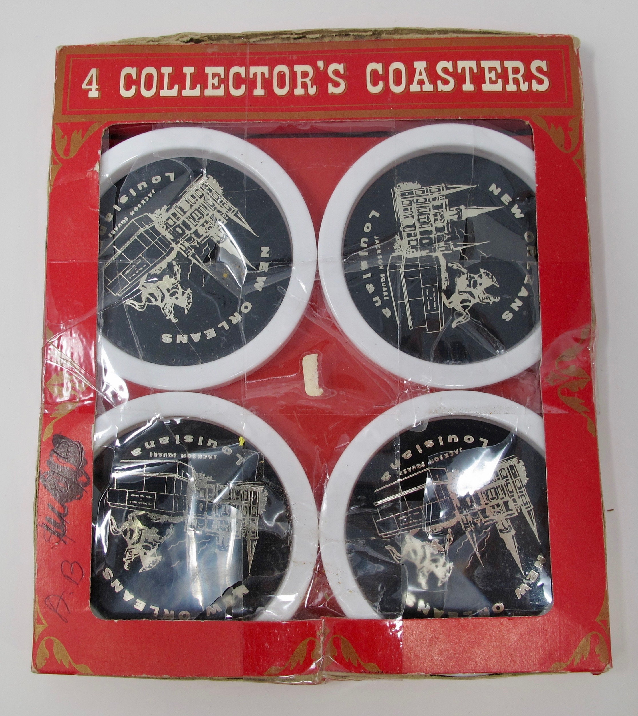 1969 New Orleans Collector s Drink Coaster Set Etsy