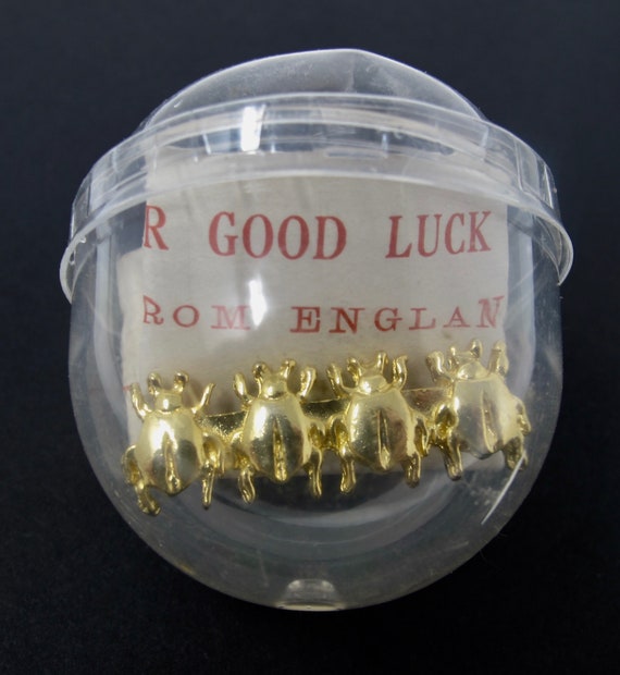 The Four Good Luck Beetles / Beatles 1960s Souvenir Brooch in Etsy
