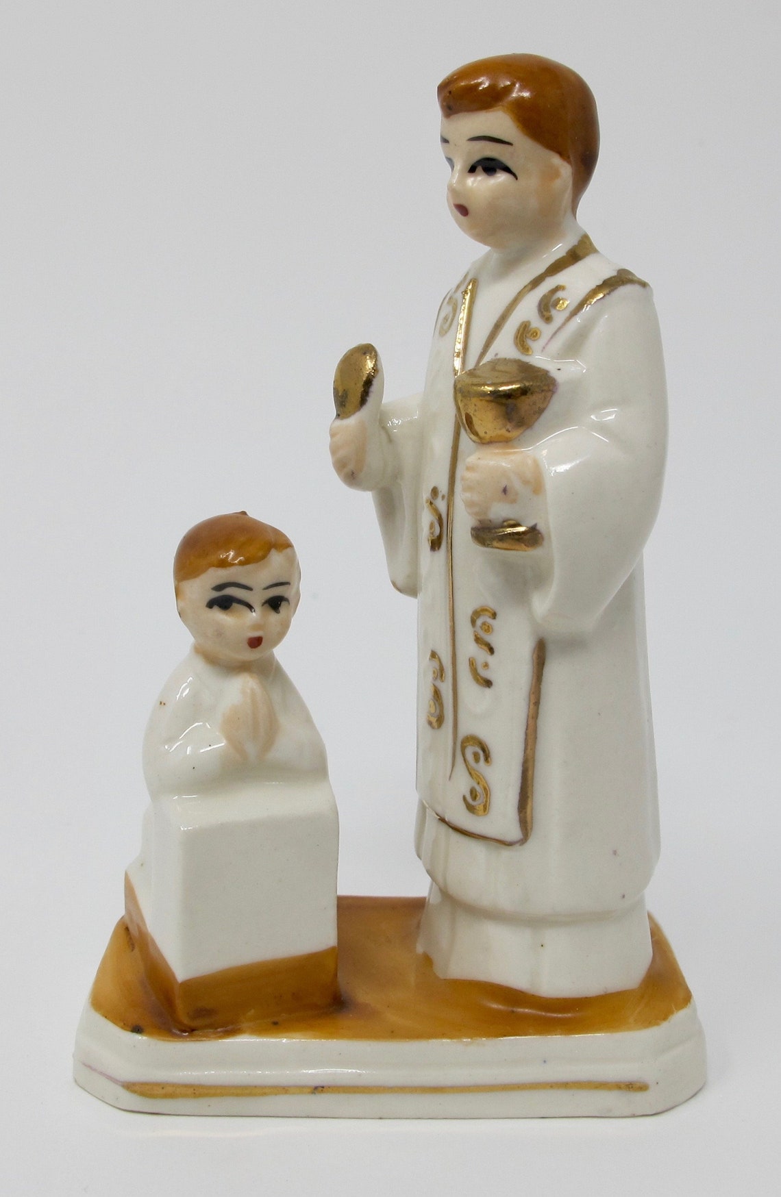 Catholic Priest & Altar Boy Porcelain Communion Figurine Etsy