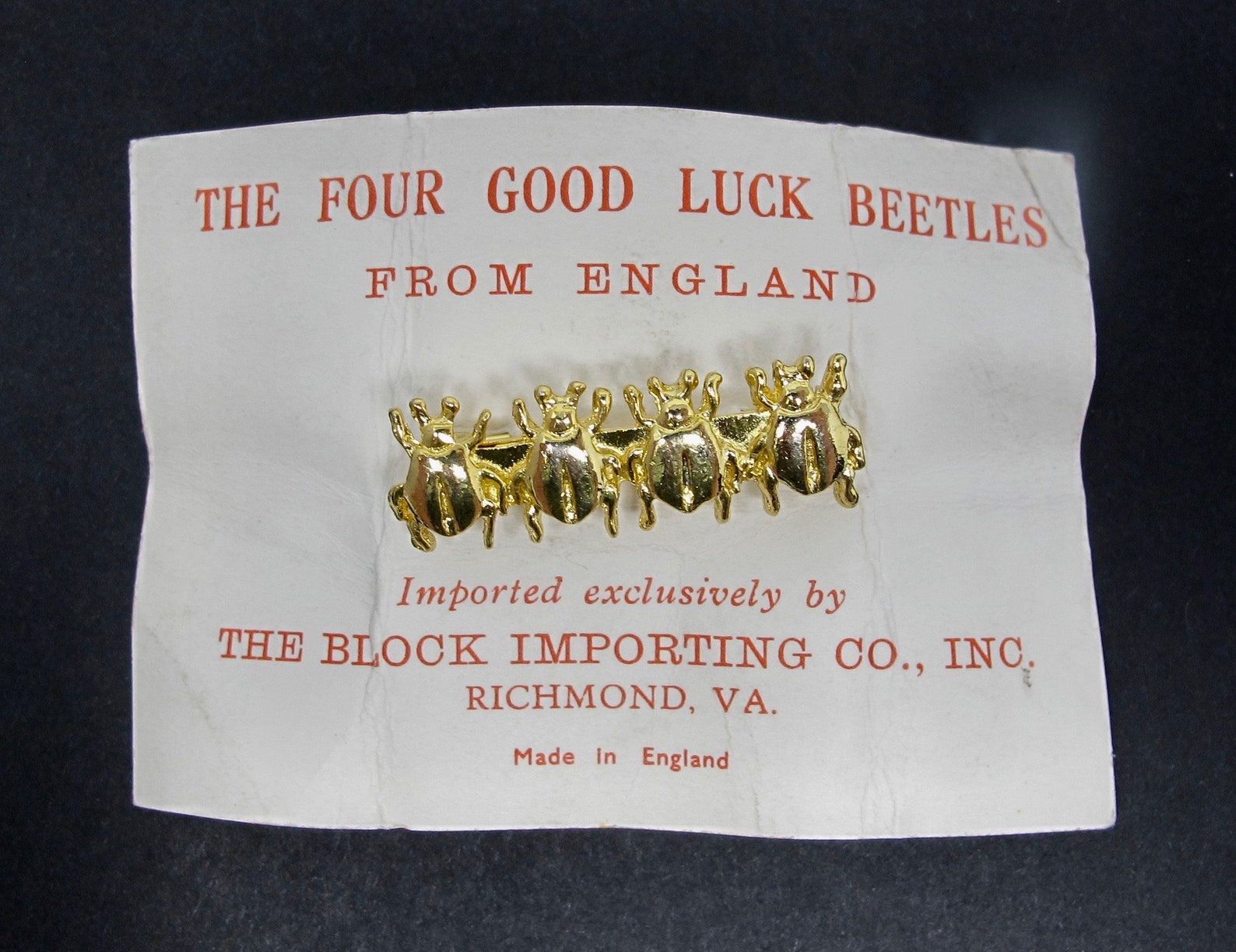 The Four Good Luck Beetles / Beatles 1960s Souvenir Brooch in Etsy
