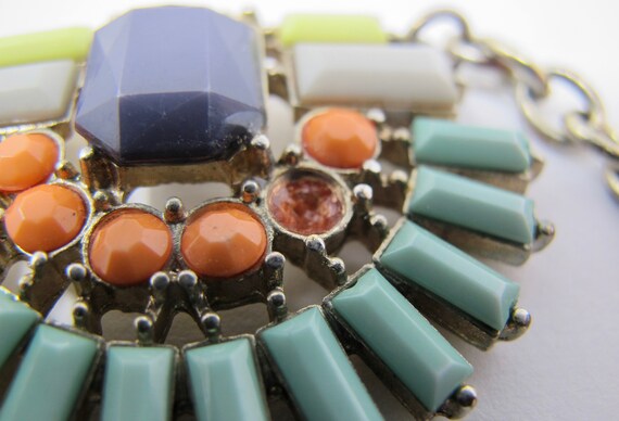 Adjustable Bib Necklace With Acrylic Stones & Rhi… - image 5