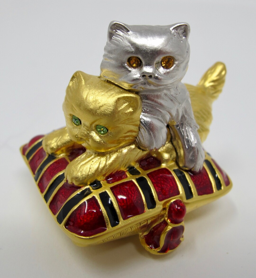 Estee Lauder Playful Kittens Dazzling Silver Perfume Compact 