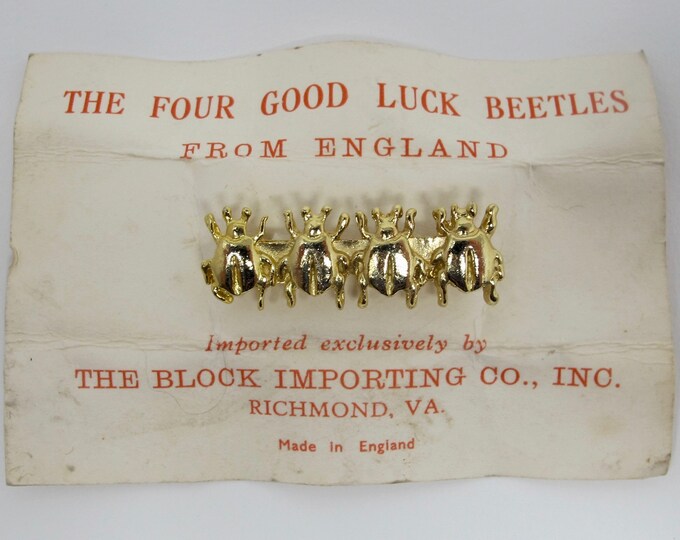 The Four Good Luck Beetles / Beatles 1960s Souvenir Brooch Etsy