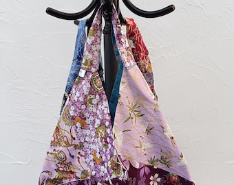 Torba origami, bawełniana z orientalnym wzorem, świeża i radosna.