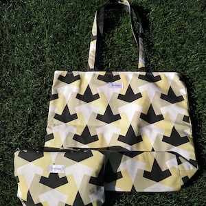 Tote bag, multipurpose bag, lined, washable, durable. Handmade. With matching toiletry bag.