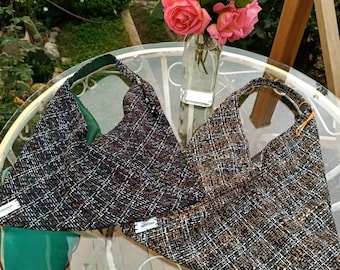 Torba w stylu Mori-origami, tweed, ręcznie robiona