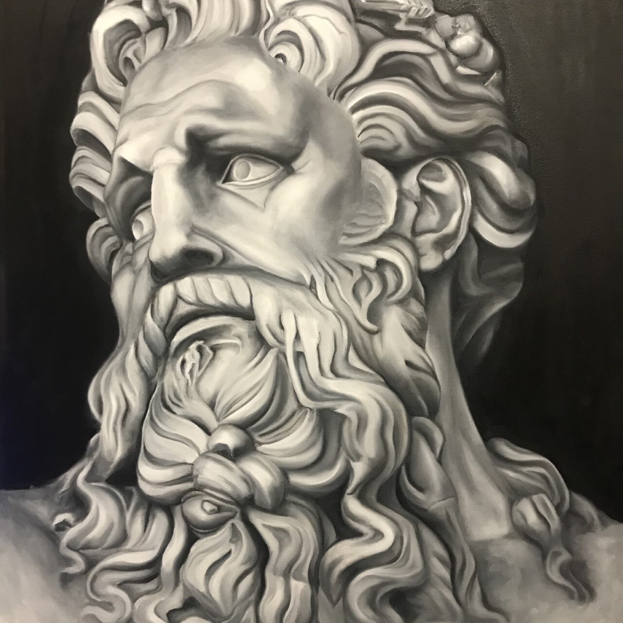 Zeus Sculpture Oil Painting on Canvas Wall Art Poster and Etsy