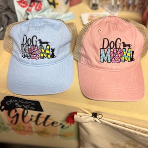 Dog Mom Embroidered Hat: Floral Baseball Cap