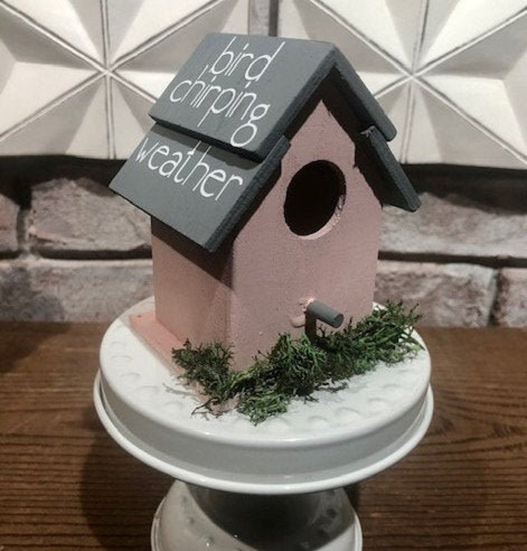 Mini Birdhouse Tiered Tray Birdhouse Spring Tiered Tray Decor Spring