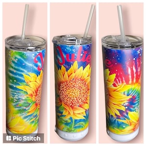 Bluetooth speaker tumblers, personalized speaker tumbler, sunflower speaker tumbler