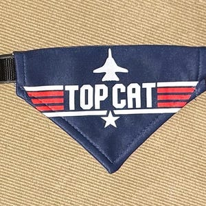Personalized Top Dog Scarf with Collar: Custom Dog Bandana blue Top Cat