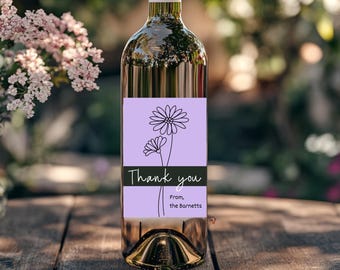 Personalized Thank You Wine Labels: Custom Wine Stickers