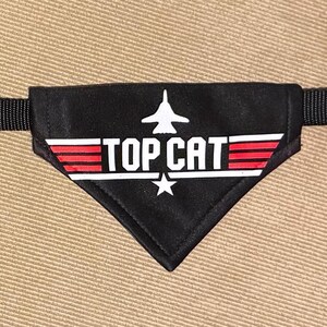 Personalized Top Dog Scarf with Collar: Custom Dog Bandana black Top Cat