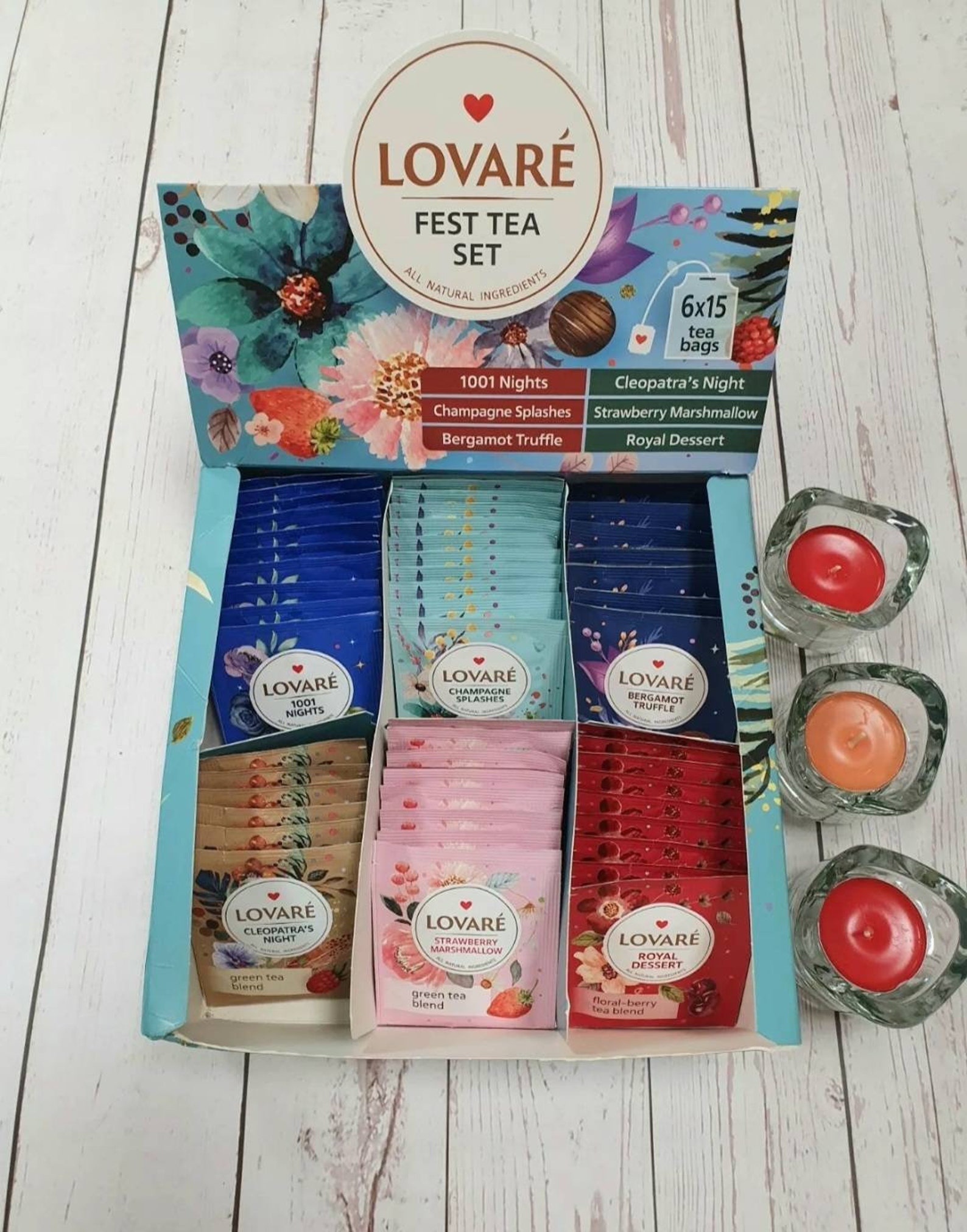 LOVARE Fest Tea Set. 90 Tea Bags. 6 Tastes. Etsy UK